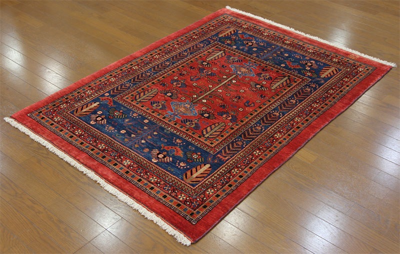 草木染めウール絨毯 18181 【原産地】イラン・カシュガイ