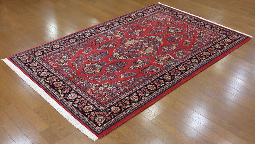 草木染めウール絨毯 25334 【原産地】イラン・サルーク