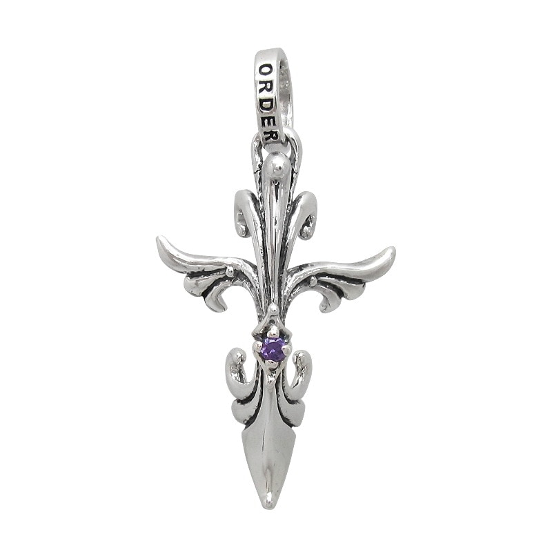 VINE BOWED CROSS WITH CENTER CZ