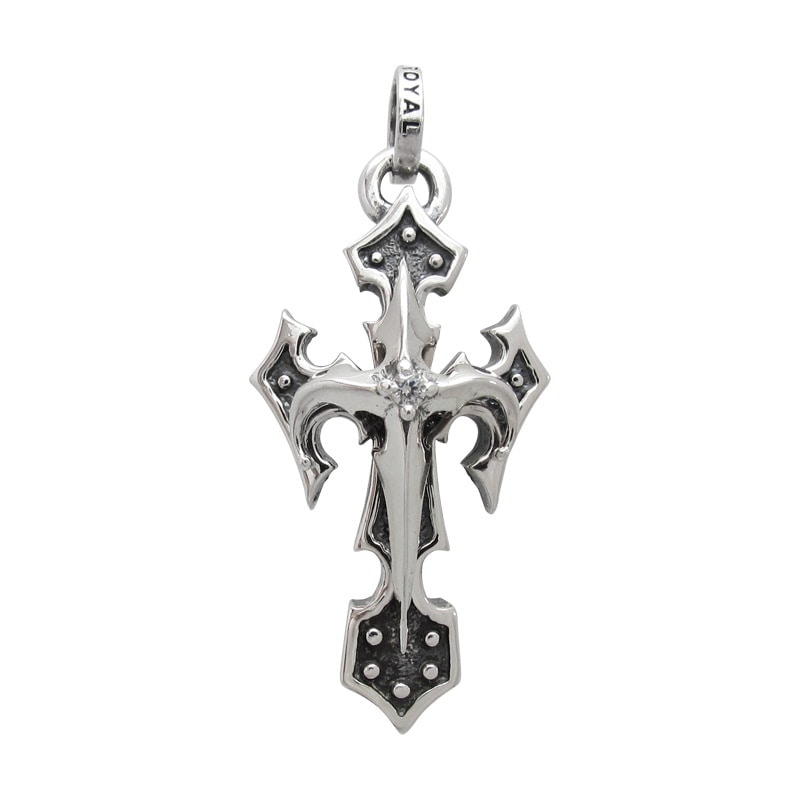 CROSS WITH BOWED CROSS AND CENTER CZ