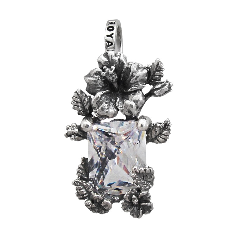 DOUBLE HIBISCUS FRAME WITH CZ