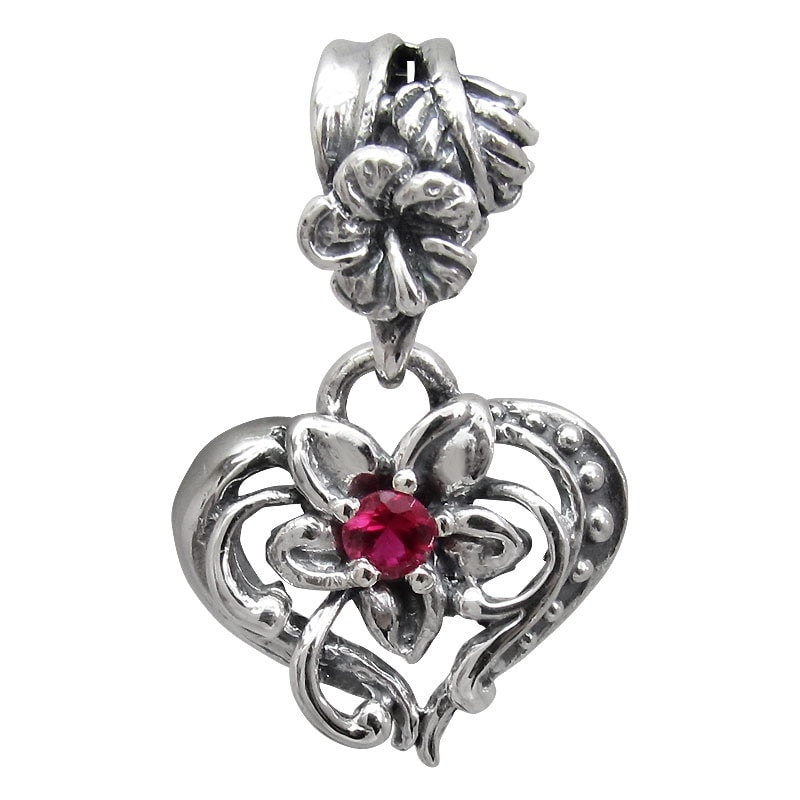 PLUMERIA HEART WITH CZ