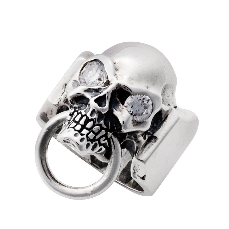 ROCKN ROYAL SKULL WITH RING CZ IN EYES