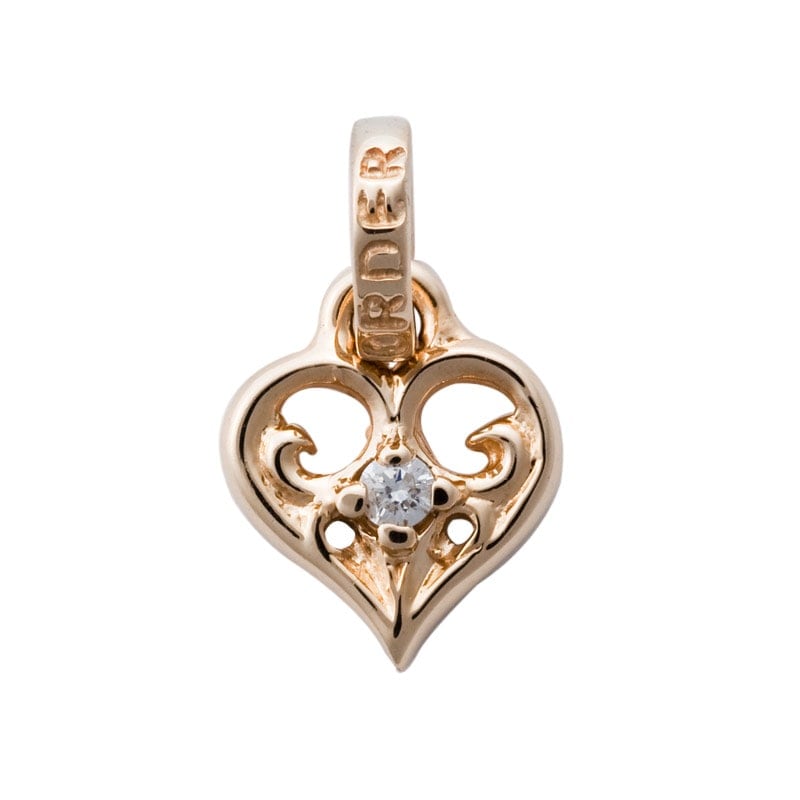 SMALL ALLEGRA HEART WITH DIAMOND 9K GOLD