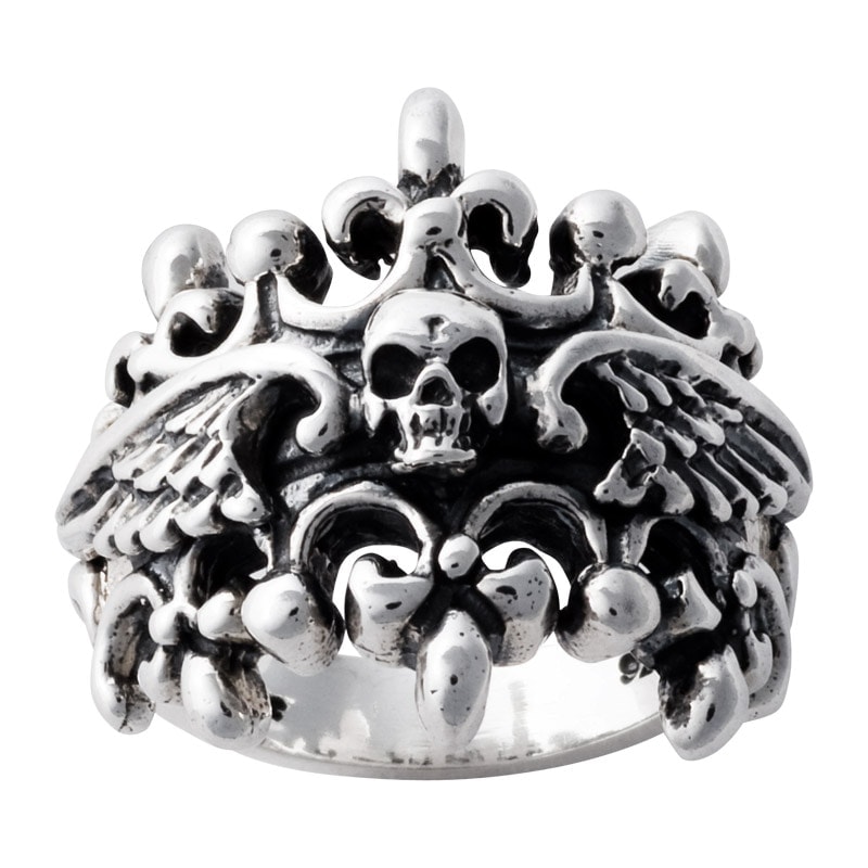 DOUBLE TIARA WINGED SKULL