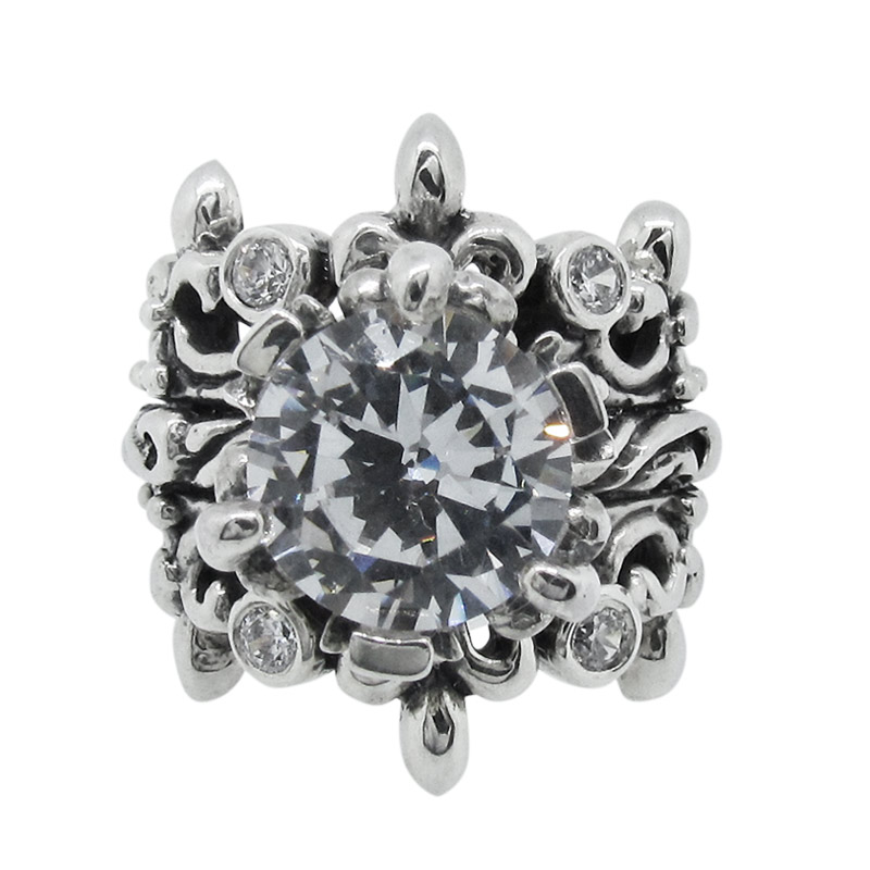 DOUBLE TIARA RIBBON BAND WITH 4CZS IN TIARA & 1 LARGE CROWN CZ