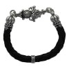 THICK BRAIDED BRACELET WITH CROWN TIPS & SHIELD CLIP