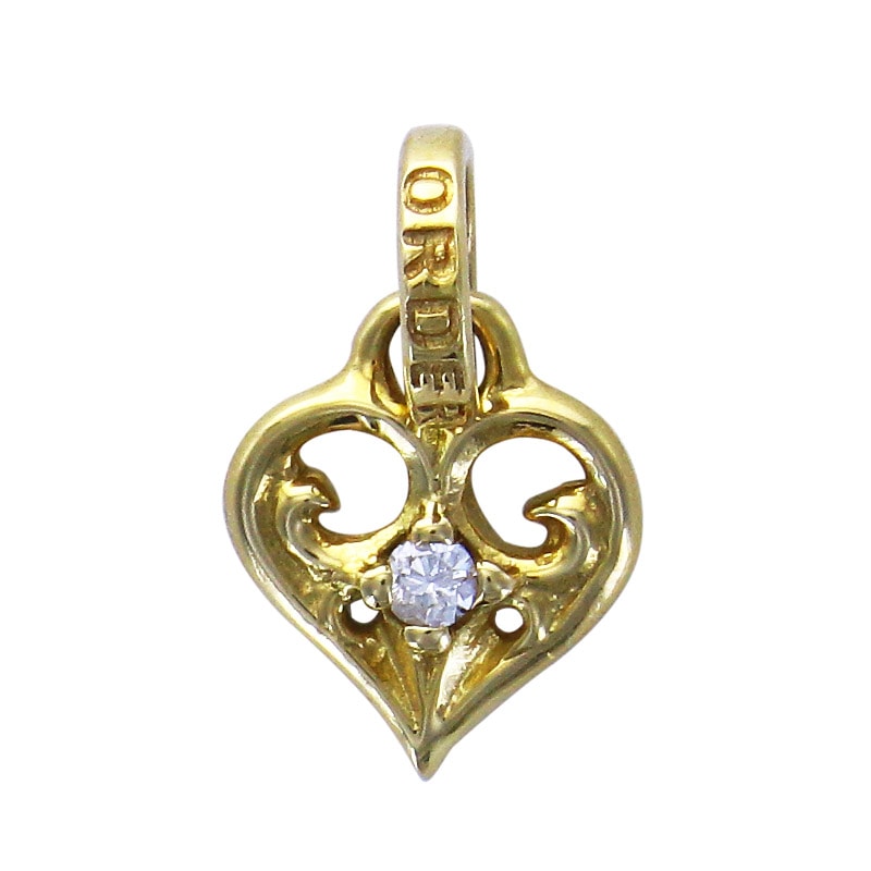 SMALL ALLEGRA HEART WITH DIAMONDS 18K GOLD | ペンダント,ゴールド 