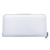 ZIPPER WALLET WHITE WITH EMBOSSED LOGO (CROWN AND ROYAL ORDER)(SILVER HARDWARE)