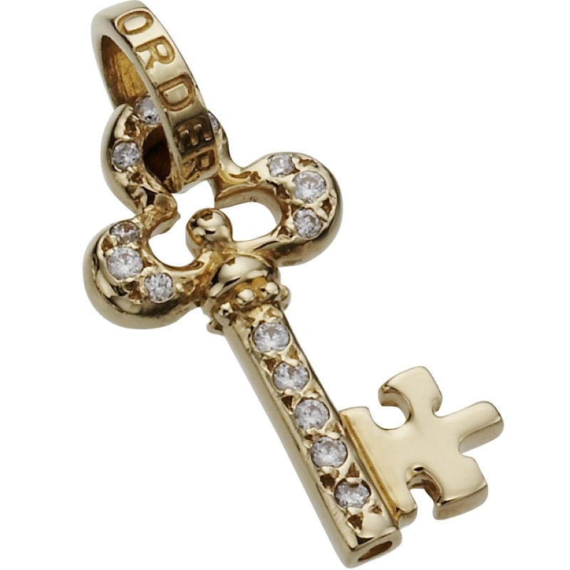 CORINTHIAN KEY WITH CZ 18K GOLD