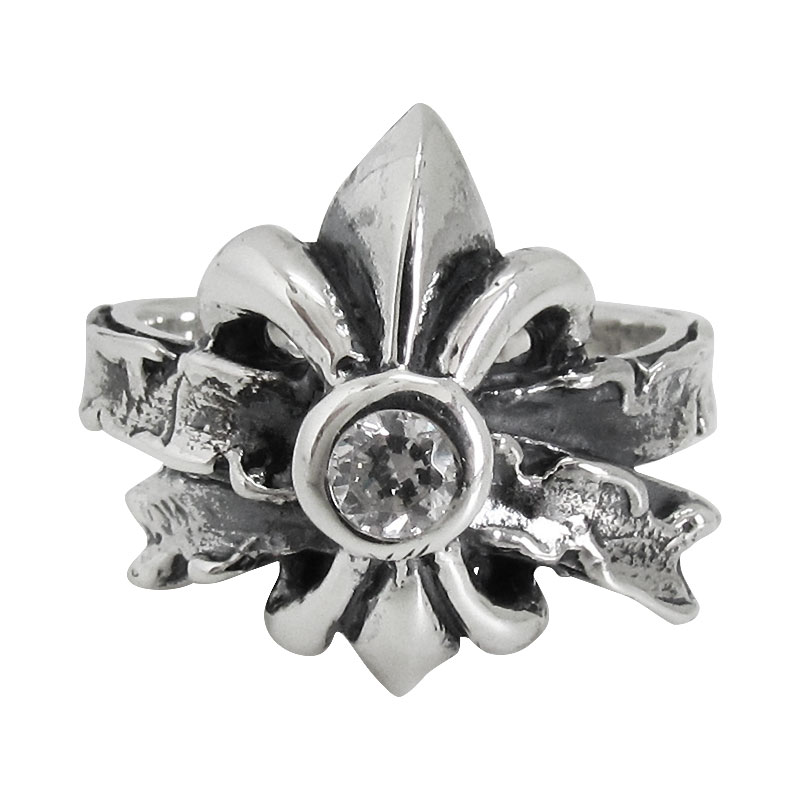 DOUBLE FDL WITH RIBBONS & CENTER STONE
