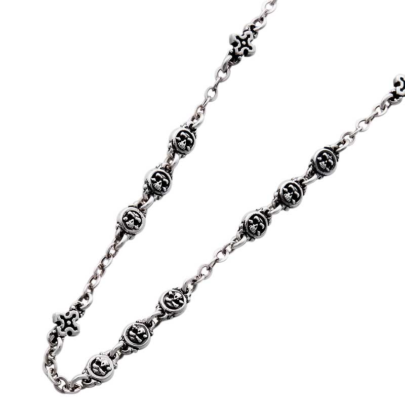 TABERNACLE NECKLACE WITH SKULL BEAD & CROSS