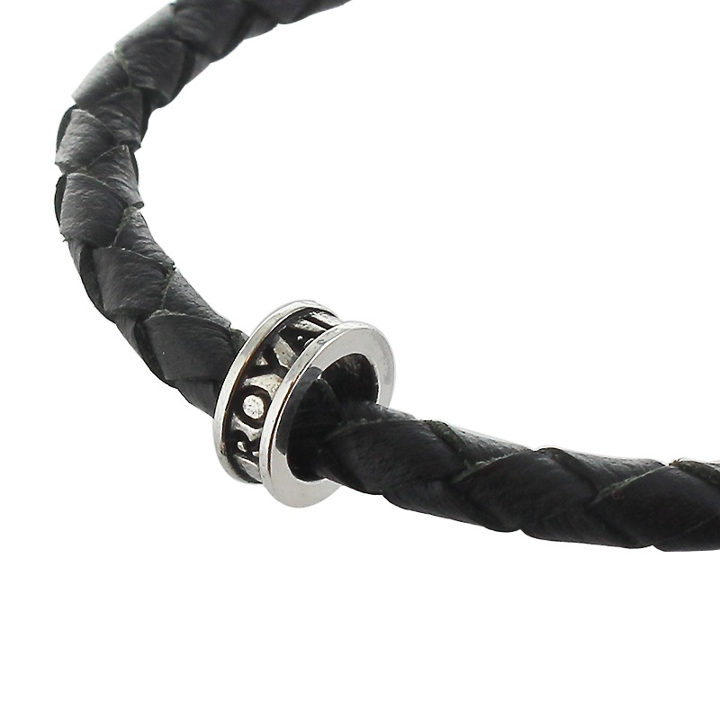 BRAIDED BRACELET WITH CROWN TIPS & LARGE JUMPRING