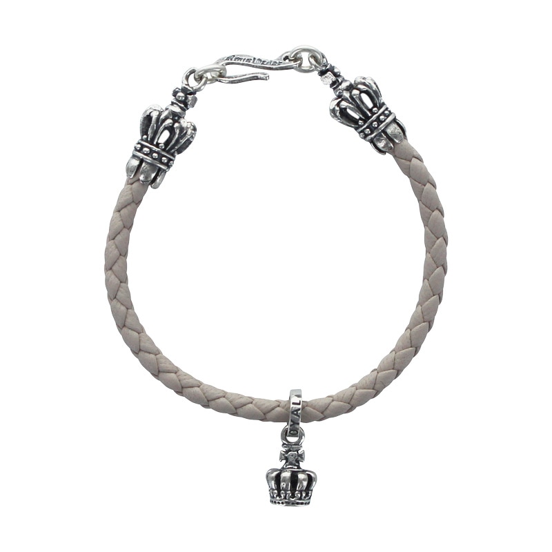 BRAIDED BRACELET WITH CROWN TIPS TINY CROWN
