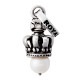TINY CROWN WITH PEARL AND DIAMOND ON CROSS
