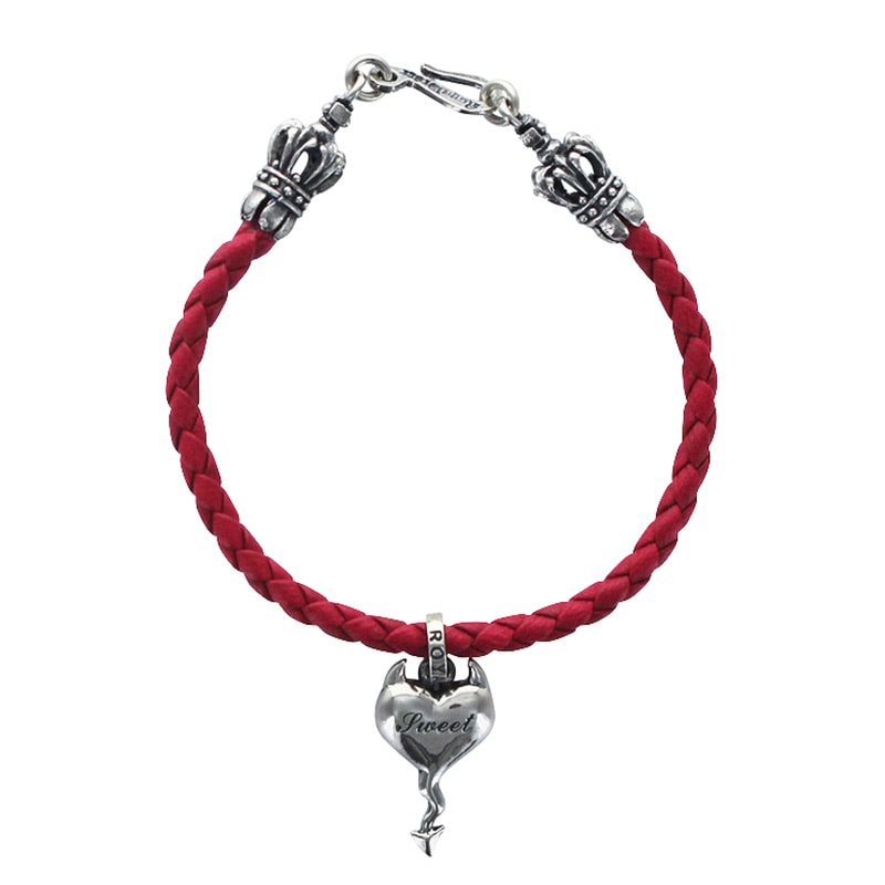 BRAIDED BRACELET WITH CROWN TIPS & WICKED