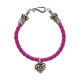 BRAIDED BRACELET WITH CROWN TIPS & SMALL HEART ROSE