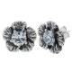 LARGE HIBISCUS STUDS WITH CZ (���ñ��)