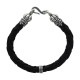 THICK BRAIDED BRACELET WITH CROWN TIPS