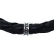 THICK BRAIDED BRACELET WITH CROWN TIPS & SHIELD CLIP
