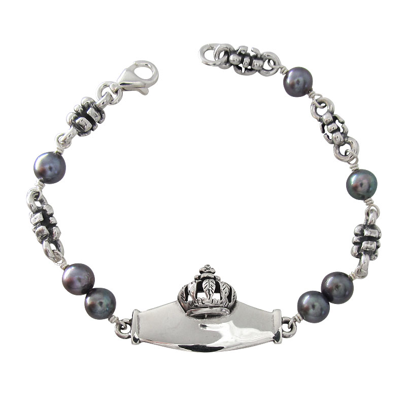 I.D. WITH 2 PEARL & CHAIN