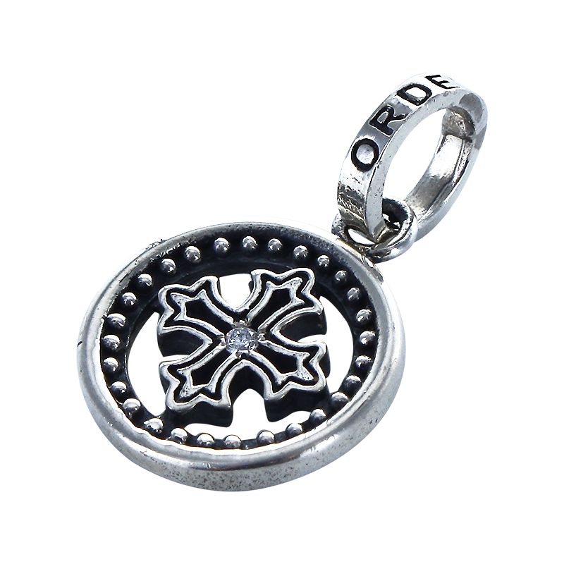 TINY CROSS MEDALLION WITH DIAMOND