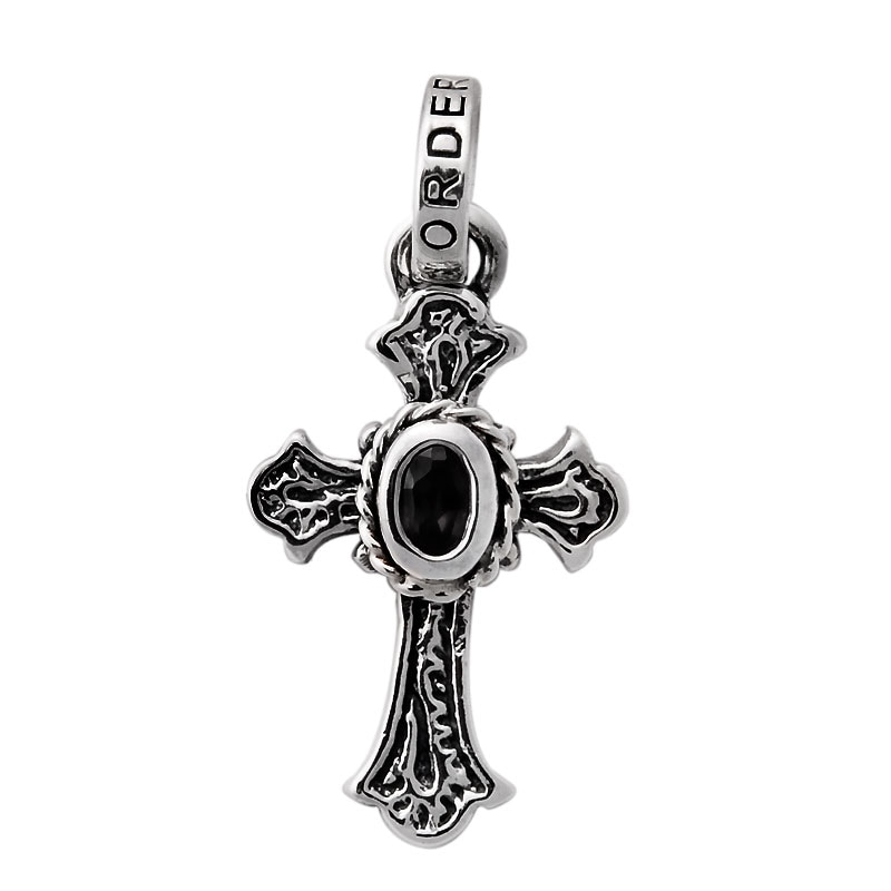 SMALL CARVED CROSS WITH CZ