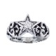 STAR HEART BAND  WITH STAR PAVE DIAMOND