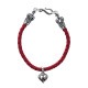BRAIDED BRACELET WITH CROWN TIPS & SMALL ALLEGRA HEART WITH CZ