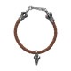 BRAIDED BRACELET WITH CROWN TIPS & PRAYING ANGEL CHARM