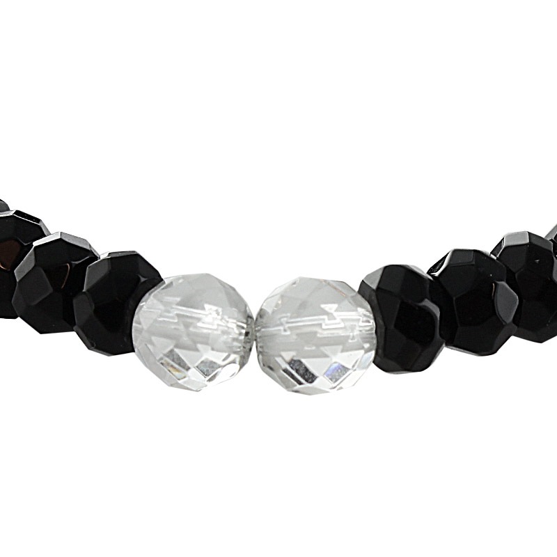 �ڥ���饤����꾦�ʡ�STONE WITH NEW TINY CROWN BRACELET (BUTTON CUT ONYX & CUT CRYSTAL) 6mm