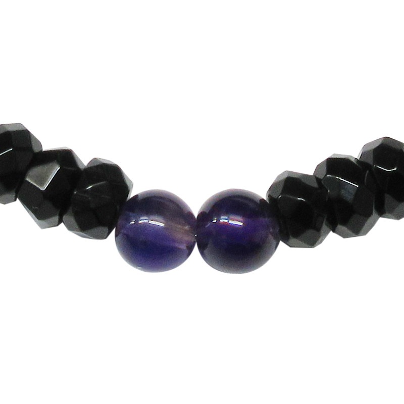 �ڥ���饤����꾦�ʡ�STONE WITH NEW TINY CROWN BRACELET (BUTTON CUT ONYX & AMETHYST) 6mm