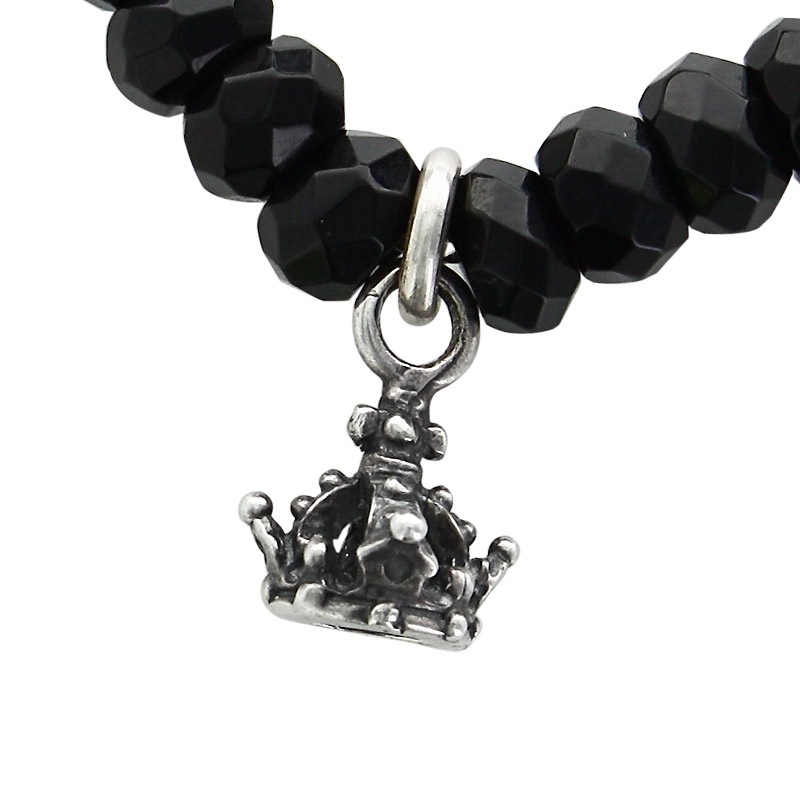 �ڥ���饤����꾦�ʡ�STONE WITH NEW TINY CROWN BRACELET (BUTTON CUT ONYX & AMETHYST) 6mm