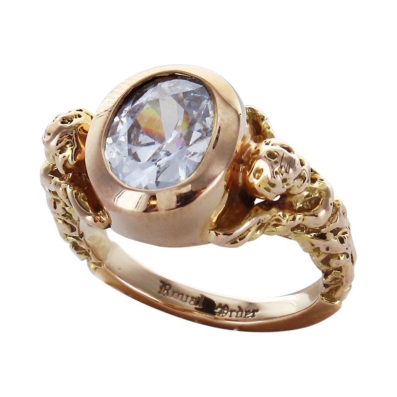 NEW ANGEL WITH CRYSTAL 18K GOLD (PINK GOLD)