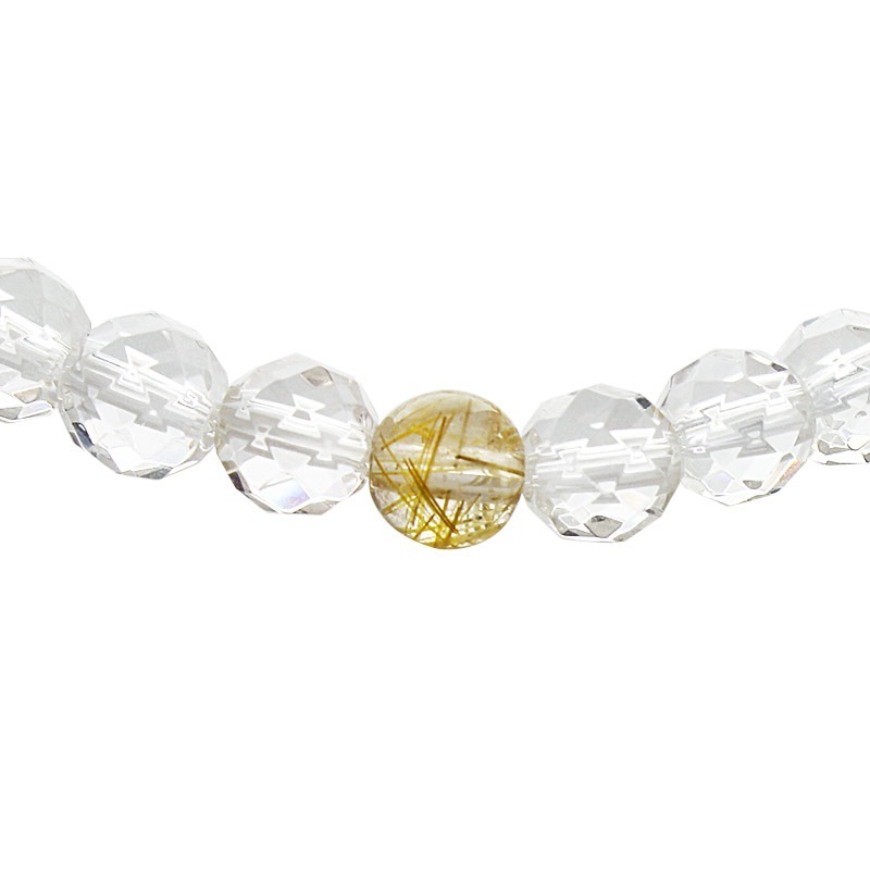 �ڥ���饤����꾦�ʡ�STONE WITH ALLEGRA HEART BRACELET (CUT CRYSTAL &GOLDEN RUTILE QUARTZ) 6mm