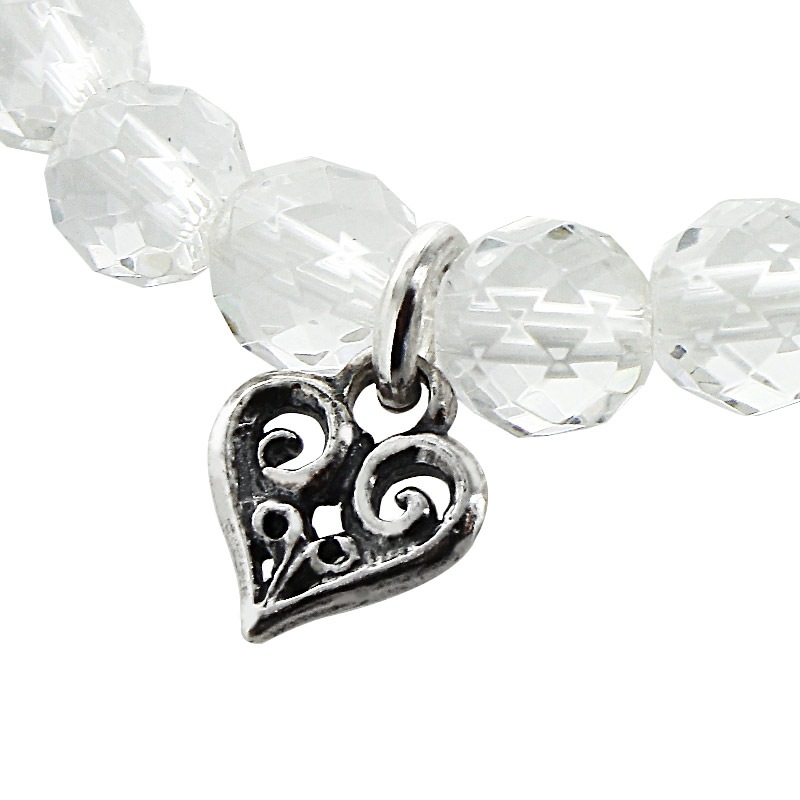 �ڥ���饤����꾦�ʡ�STONE WITH ALLEGRA HEART BRACELET (CUT CRYSTAL &GOLDEN RUTILE QUARTZ) 6mm