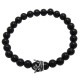 STONE WITH KNAVE CROWN BRACELET (BLACK ONYX) 6mm