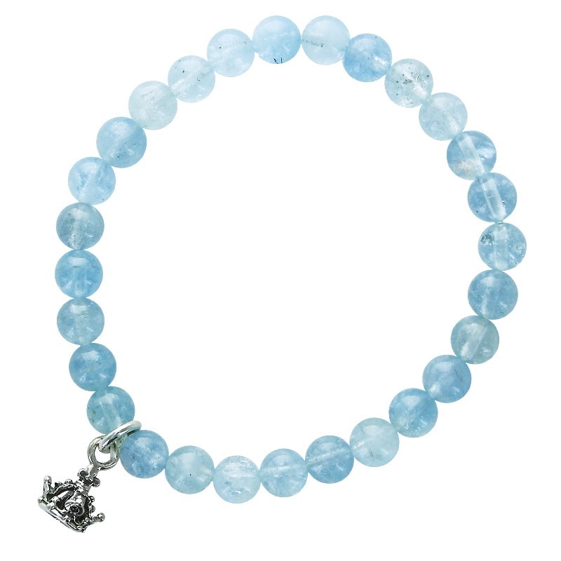 �ڥ���饤����꾦�ʡ�STONE WITH NEW TINY CROWN BRACELET (AQUAMARINE) 6mm