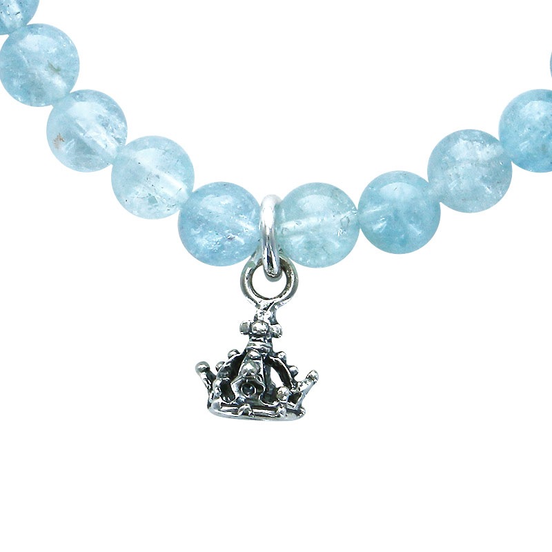 �ڥ���饤����꾦�ʡ�STONE WITH NEW TINY CROWN BRACELET (AQUAMARINE) 6mm