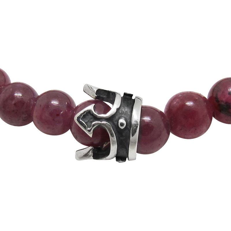 STONE WITH KNAVE CROWN BRACELET (RUBY) 6mm