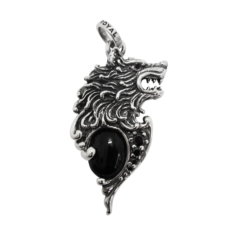 WOLF WITH OVAL �� SMALL STONE