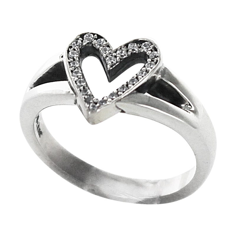 SERENDIPITY HEART OPEN BAND WITH DIAMONDS