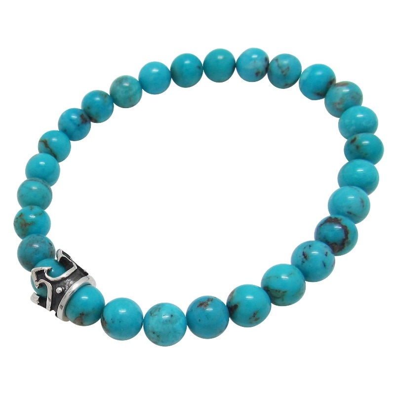STONE WITH KNAVE CROWN BRACELET (TOURQUOISE) 6mm