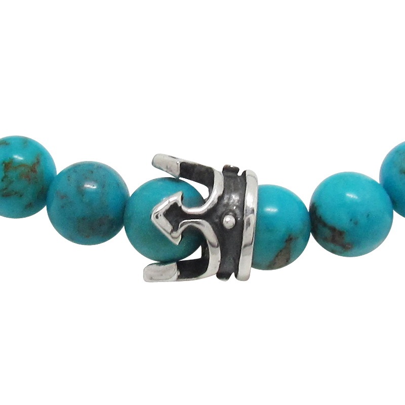 STONE WITH KNAVE CROWN BRACELET (TOURQUOISE) 6mm
