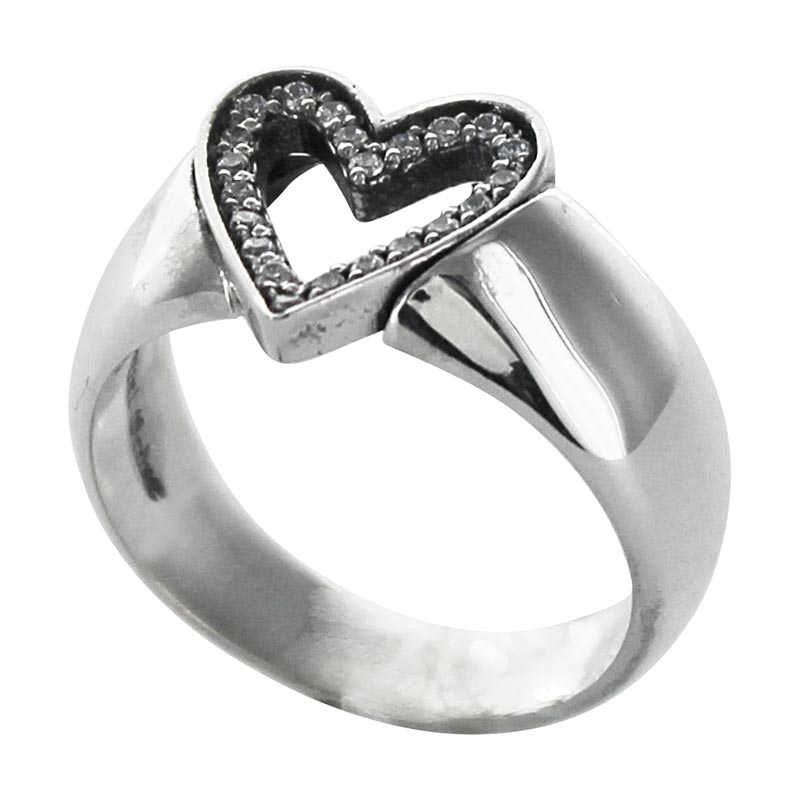 SERENDIPITY HEART SOLID BAND WITH DIAMONDS
