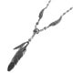 CARVED SKULL & BONES WITH FEATHERS NECKLACE