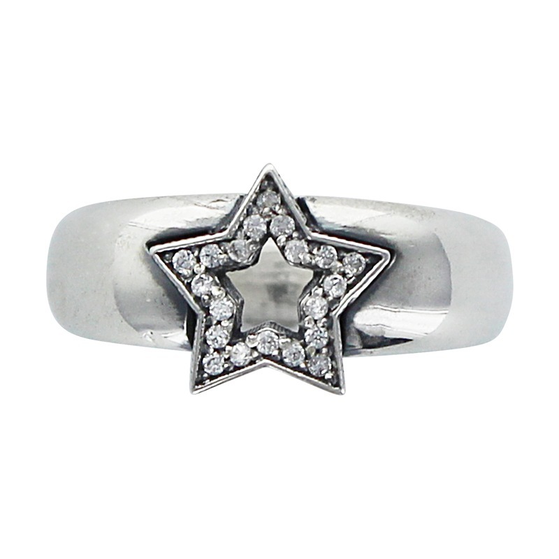 SERENDIPITY STAR SOLID BAND WITH DIAMONDS