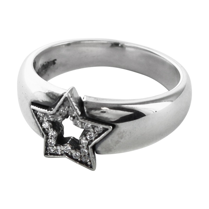 SERENDIPITY STAR SOLID BAND WITH DIAMONDS