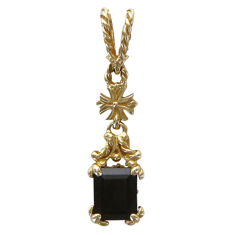 SMALL ANTOINETTE WITH  ONYX ONLY 9K GOLD