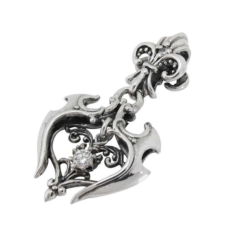 TRIBAL HEART ON FILIGREE HANGING FROM FDL WITH HANGING CZ